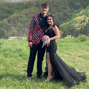 Jovani Black Beaded Prom Dress